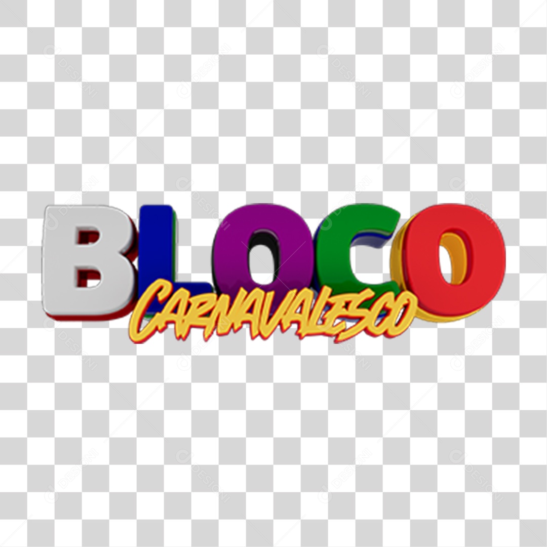 3D Text Carnival Block Transparent PNG