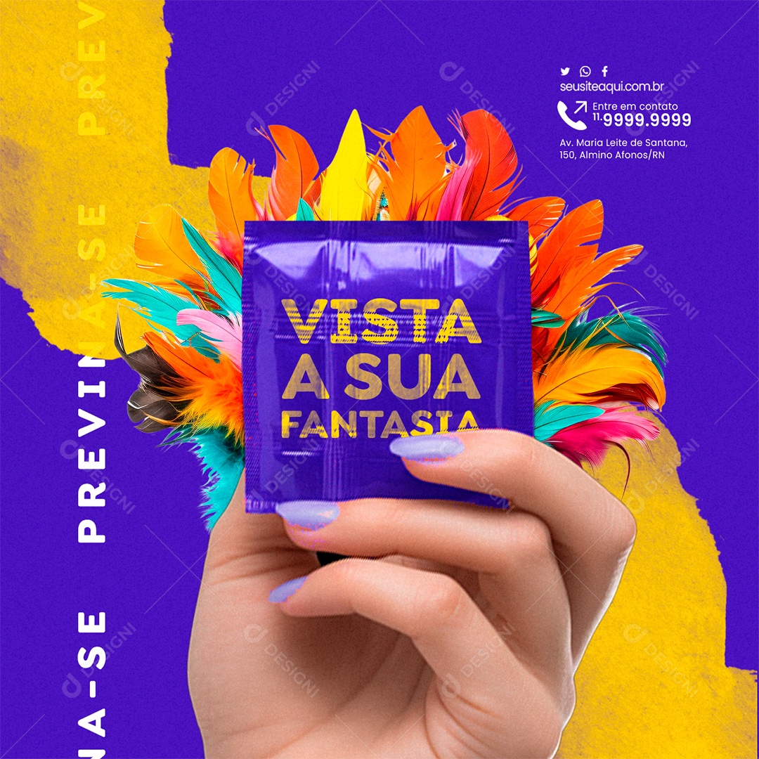 Carnaval Conscientização Vista A Sua Fantasia Social Media PSD Editável