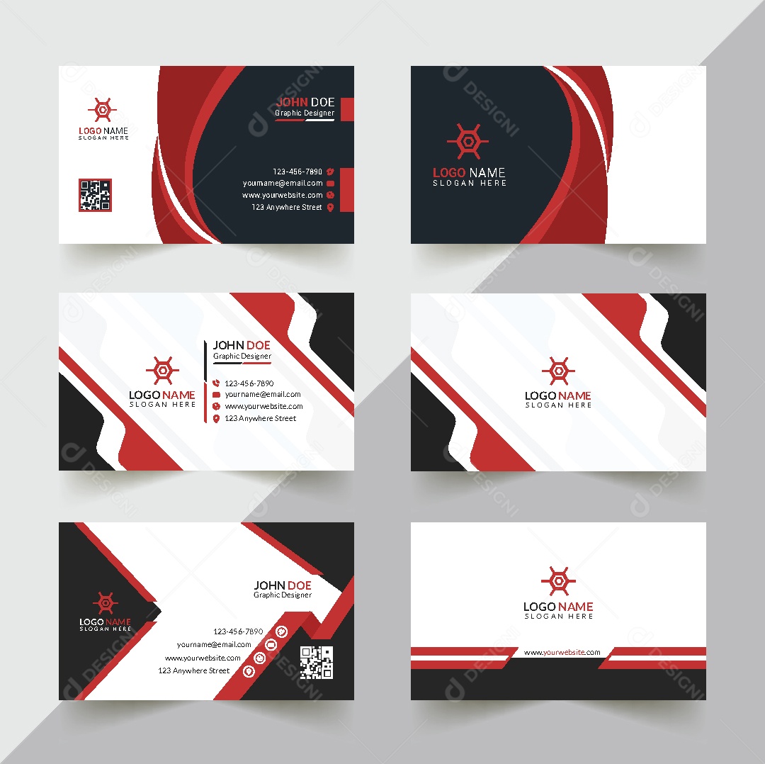 Modelo de Cartão de Visita Vetor EPS Editável