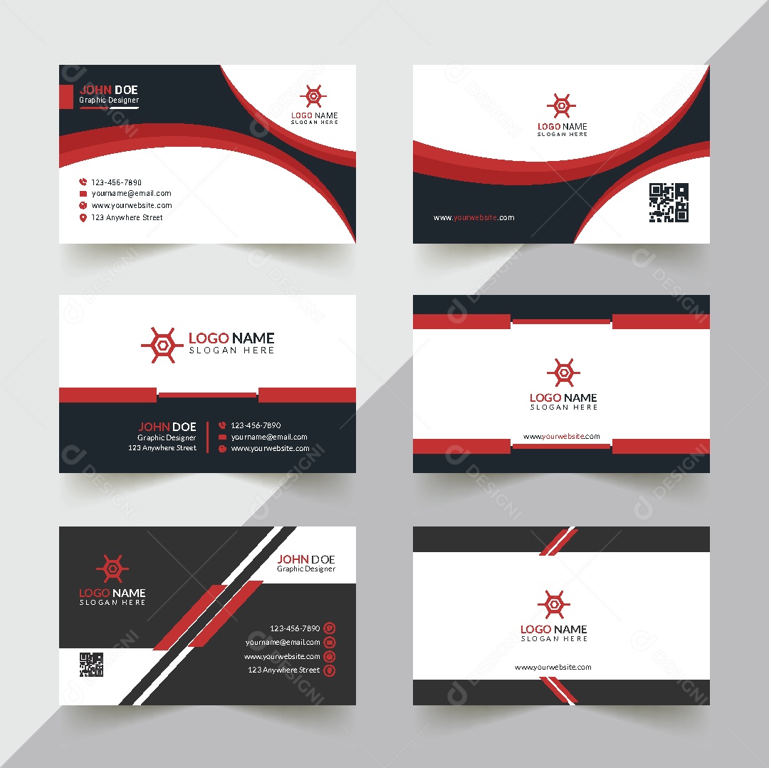 Modelo de Cartão de Visita Vetor EPS Editável