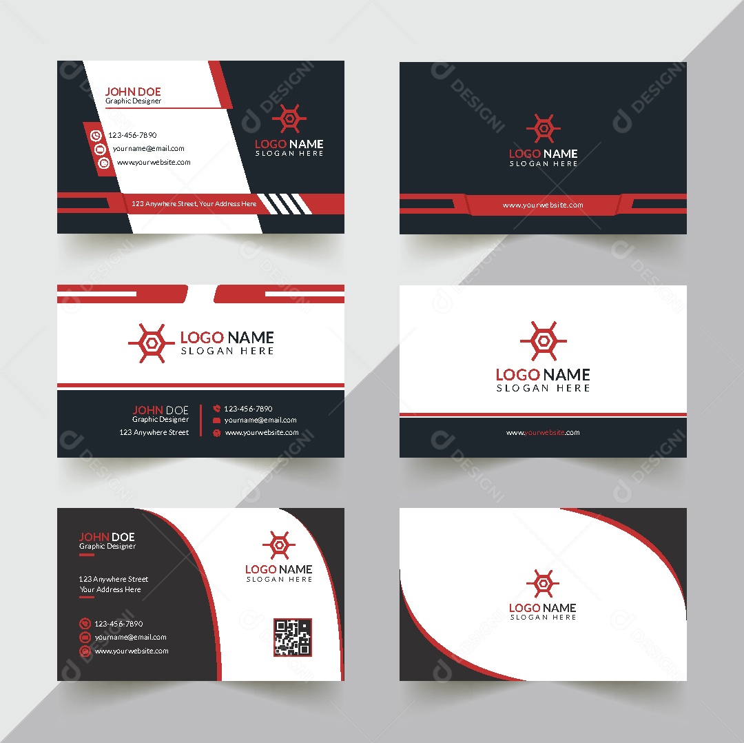 Modelo de Cartão de Visita Vetor EPS Editável