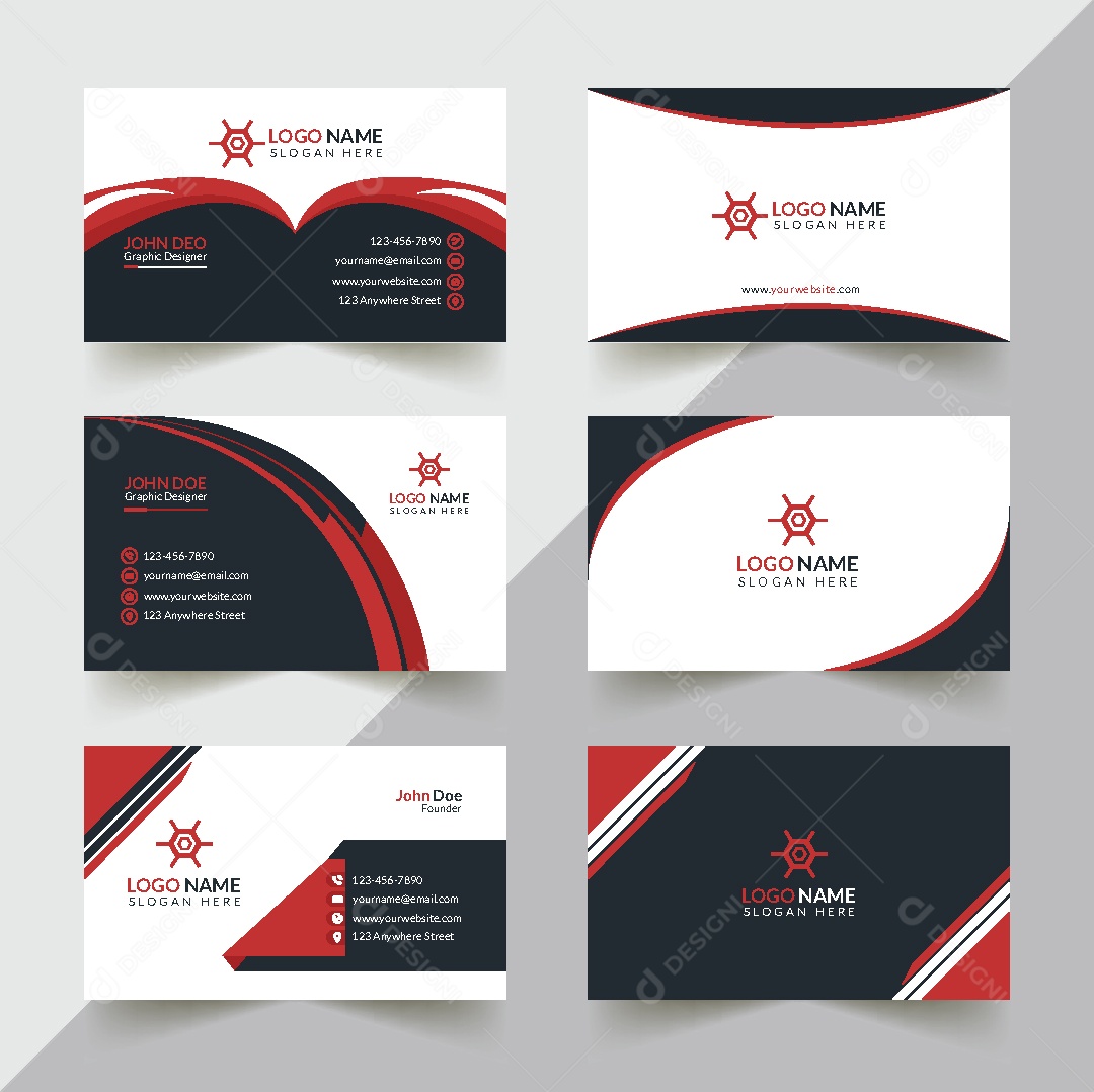 Modelo de Cartão de Visita Vetor EPS Editável