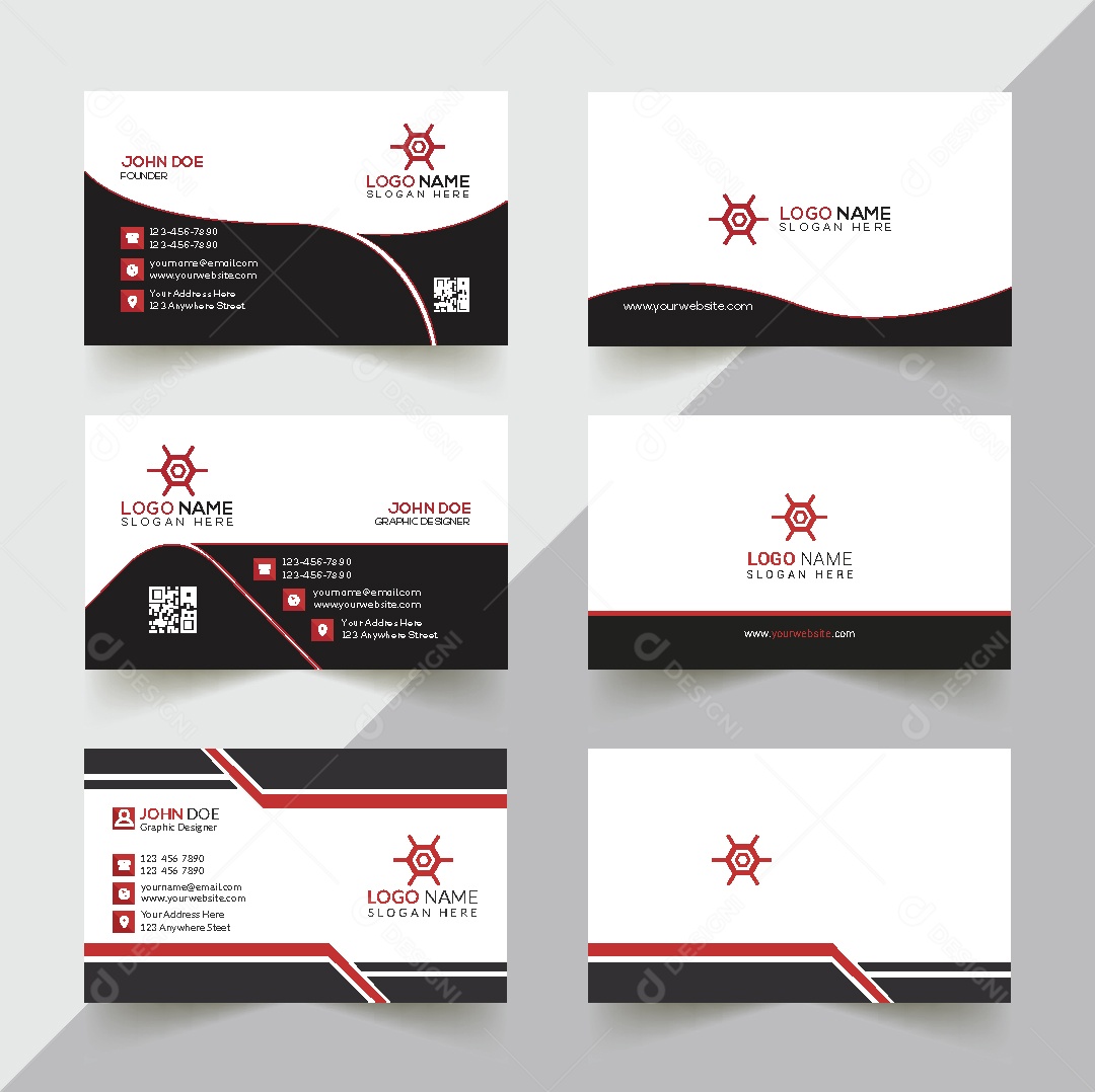 Modelo de Cartão de Visita Vetor EPS Editável