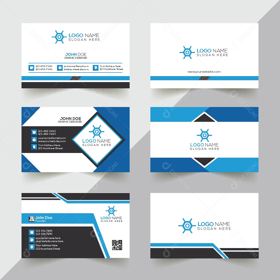 Modelo de Cartão de Visita Vetor EPS Editável