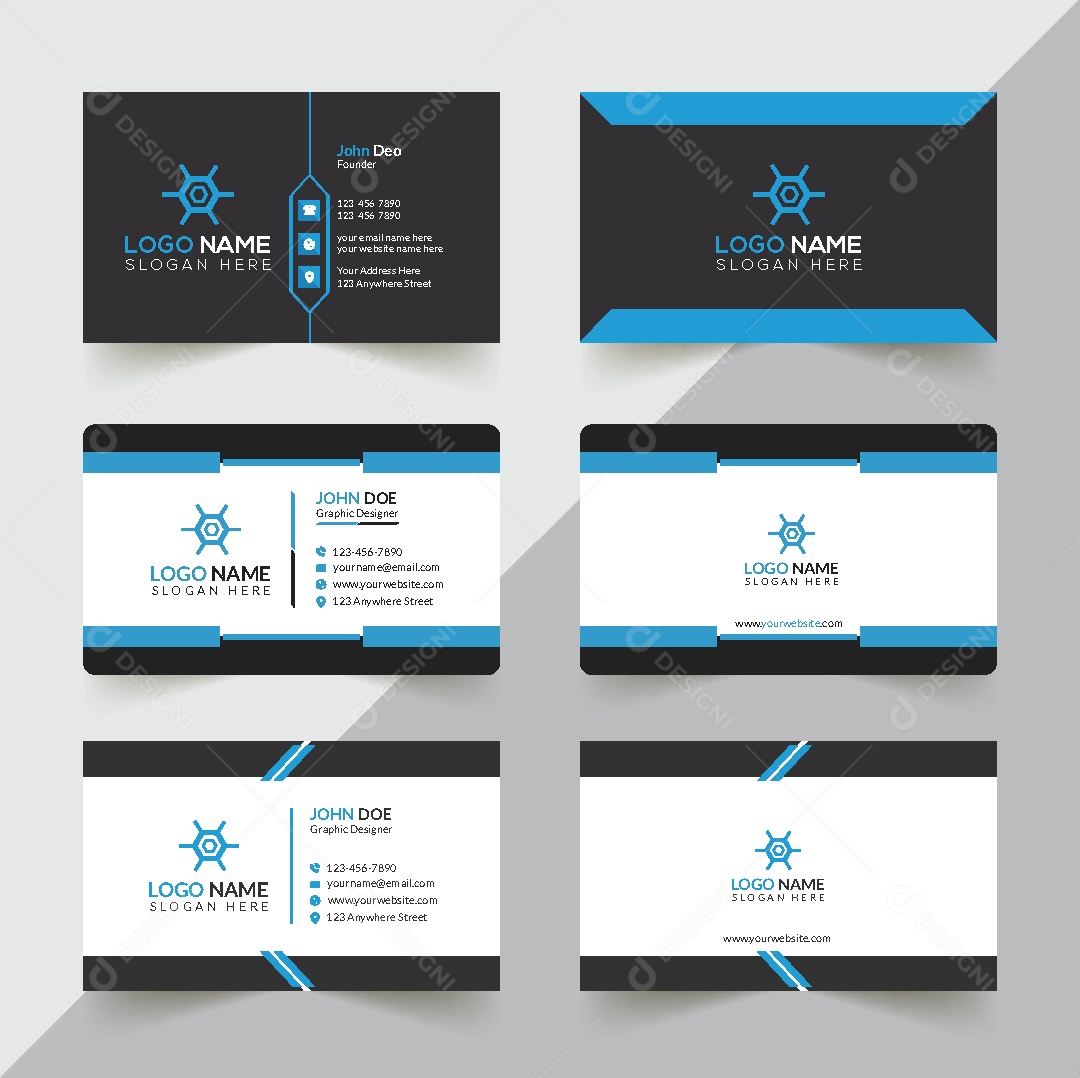 Modelo de Cartão de Visita Vetor EPS Editável