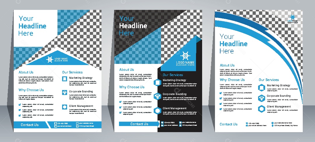 Modelo de Folheto Empresarial Vetor EPS Editável