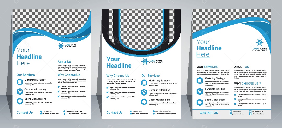 Modelo de Folheto Empresarial Vetor EPS Editável