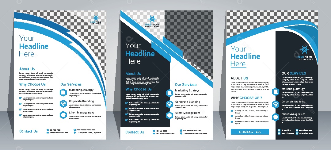 Modelo de Folheto Empresarial Vetor EPS Editável