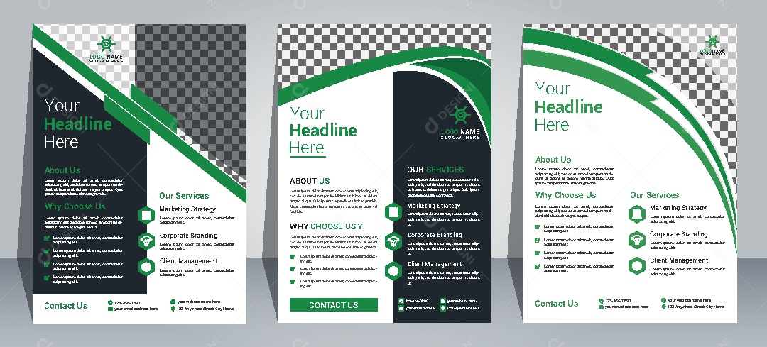 Modelo de Folheto Empresarial Vetor EPS Editável