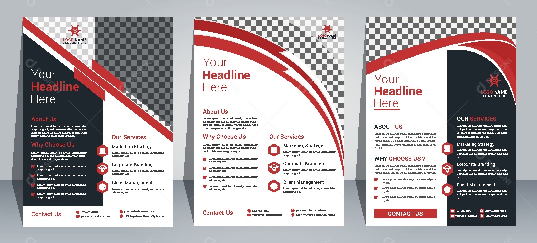 Modelo de Folheto Empresarial Vetor EPS Editável