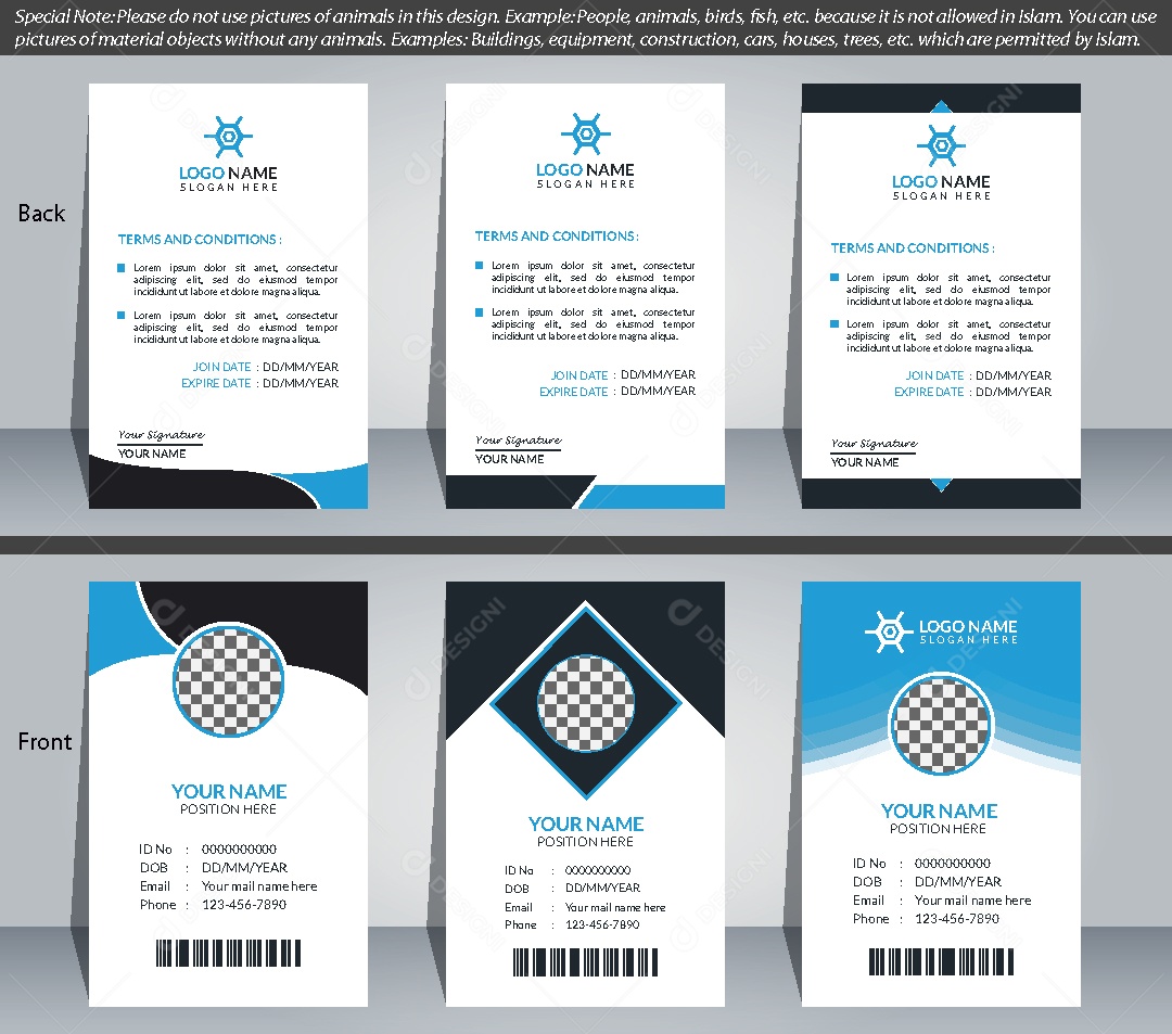 Modelo de Cartão de Identificação Vetor EPS Editável