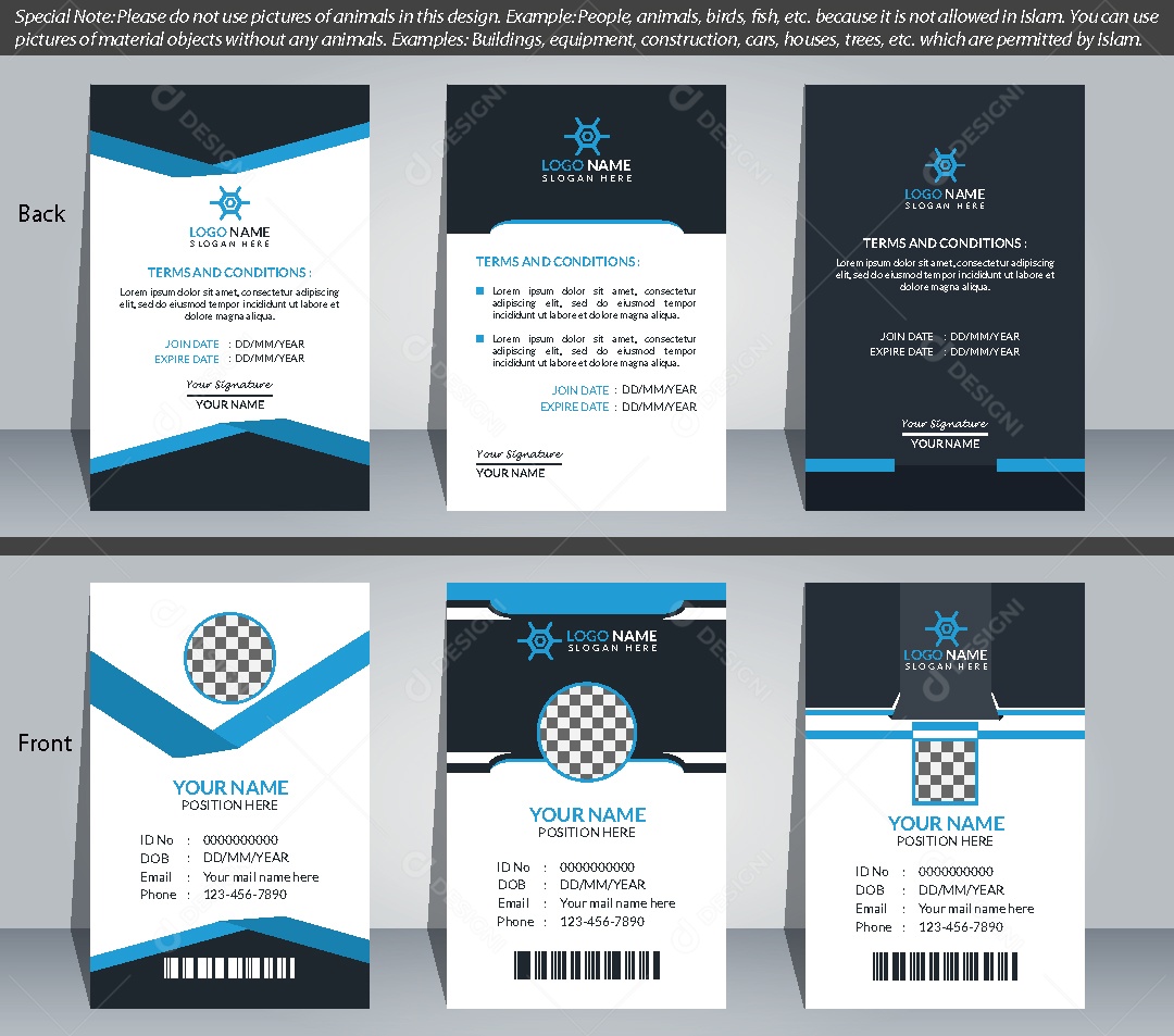 Modelo de Cartão de Identificação Vetor EPS Editável