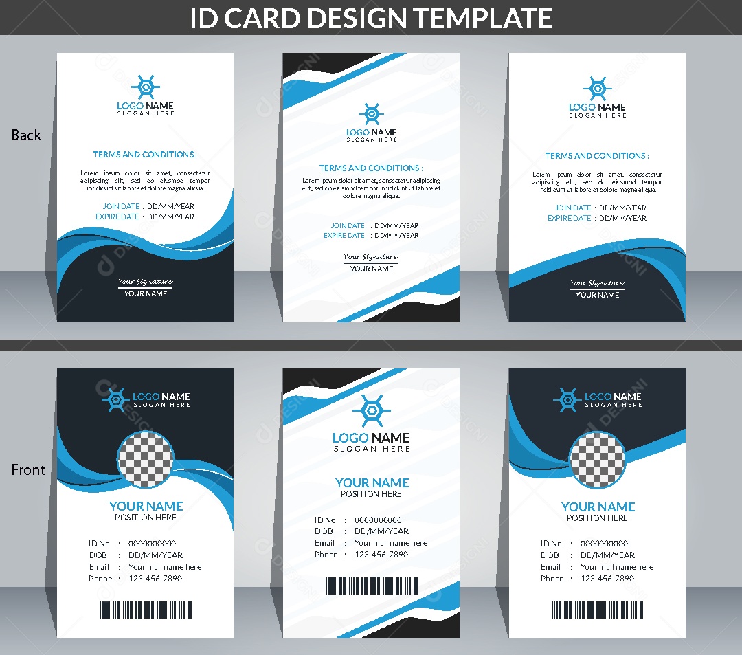 Modelo de Cartão de Identificação Vetor EPS Editável