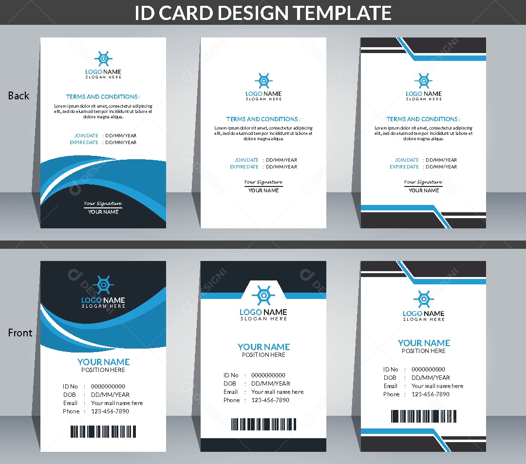 Modelo de Cartão de Identificação Vetor EPS Editável