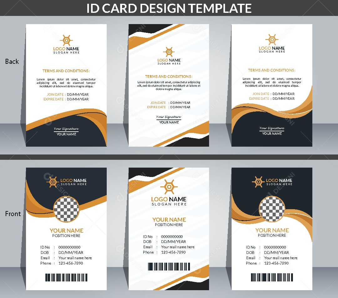 Modelo de Cartão de Identificação Vetor EPS Editável