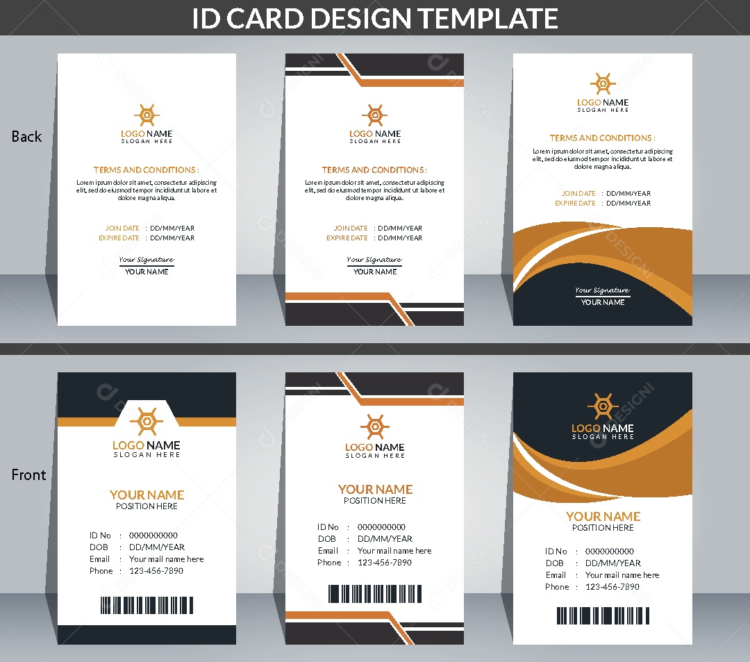 Modelo de Cartão de Identificação Vetor EPS Editável
