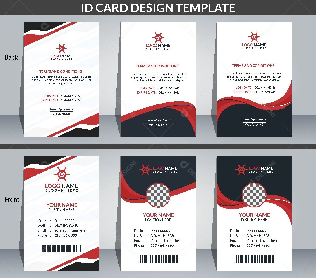 Modelo de Cartão de Identificação Vetor EPS Editável