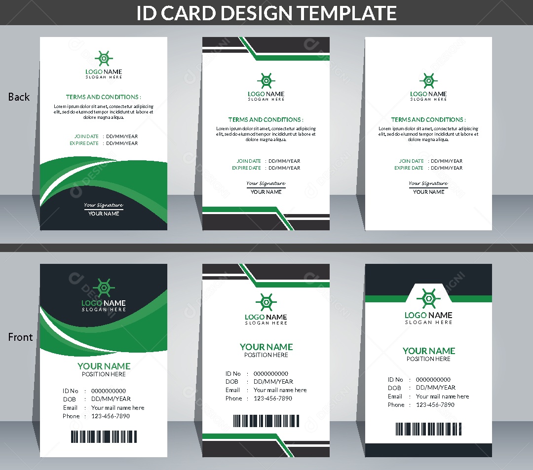 Modelo de Cartão de Identificação Vetor EPS Editável