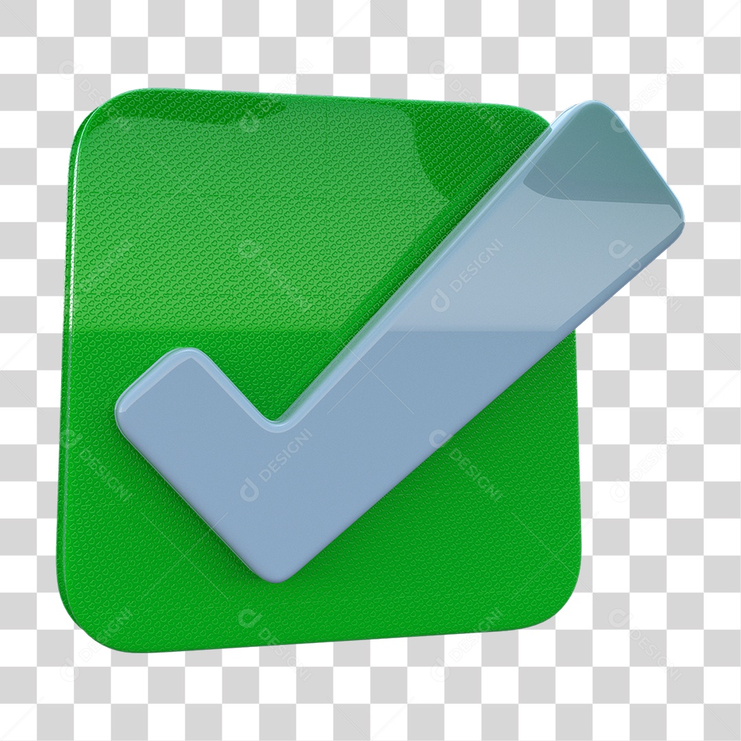 Ícone 3D Confirmação Marcação PNG Transparente