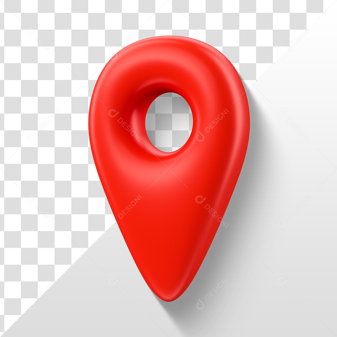 Elemento 3D Ponto De Localização Vermelho Para Composição PSD