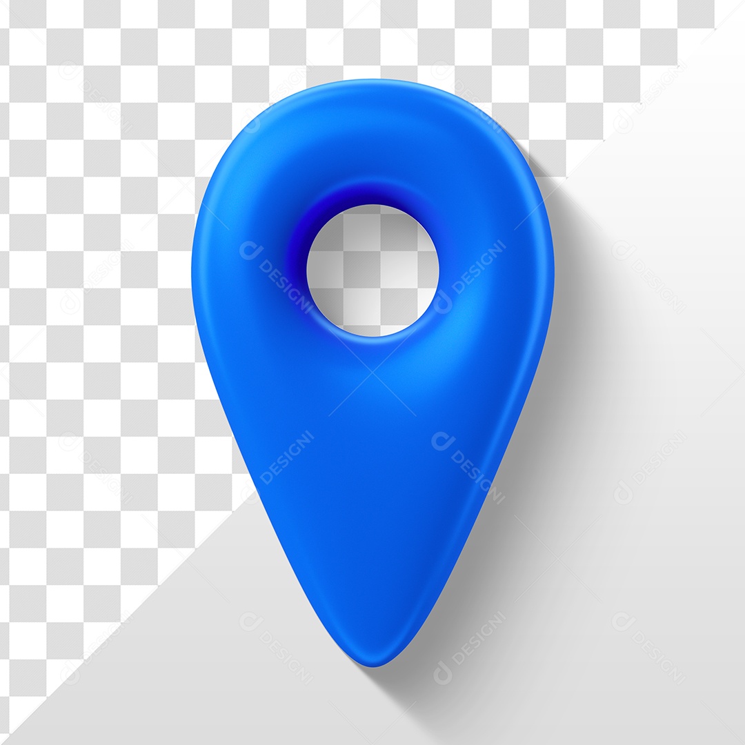 3D Blue Location Point Element for PSD Composition