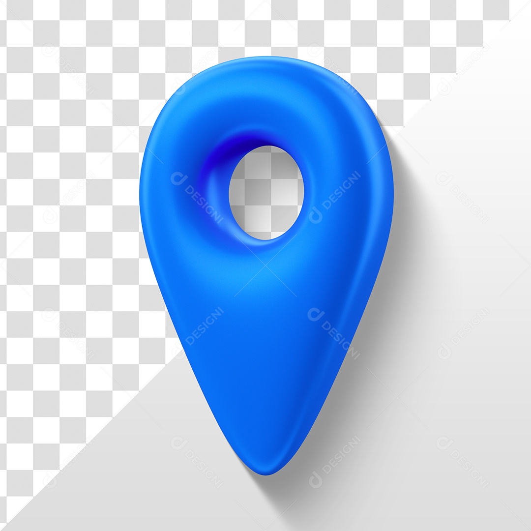 Elemento 3D Ponto De Localização Azul Para Composição PSD