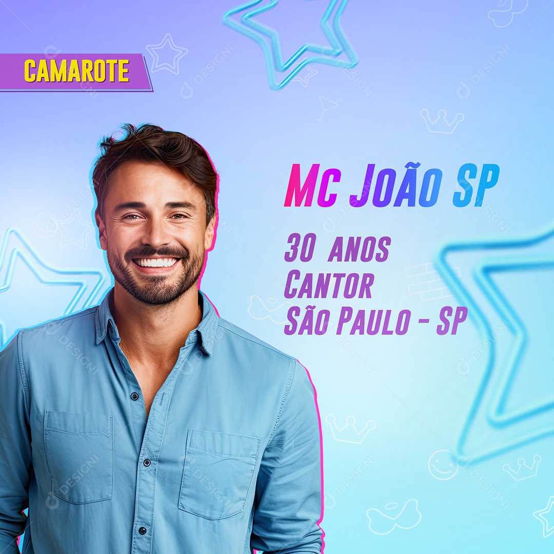 Social Media Mc João Sp Big Brother Brasil PSD Editável