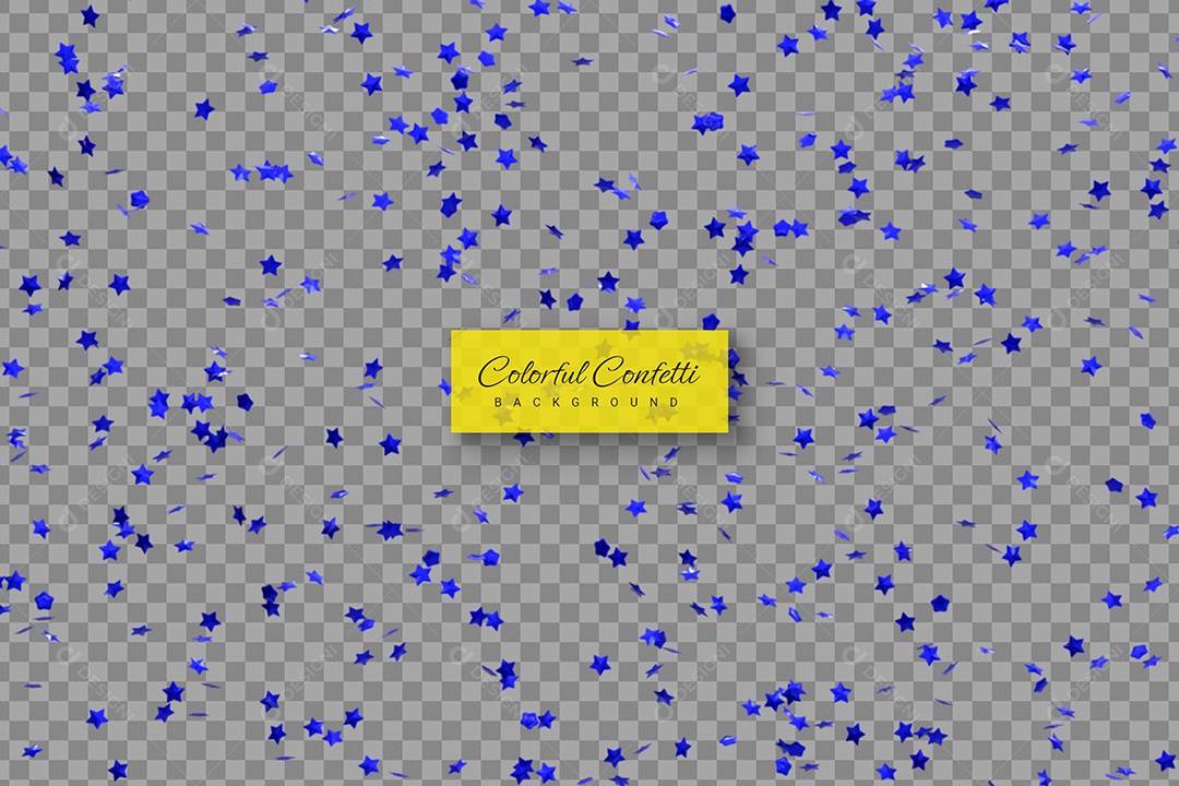 Confete de Natal Azul Elemento 3D para Composição PSD