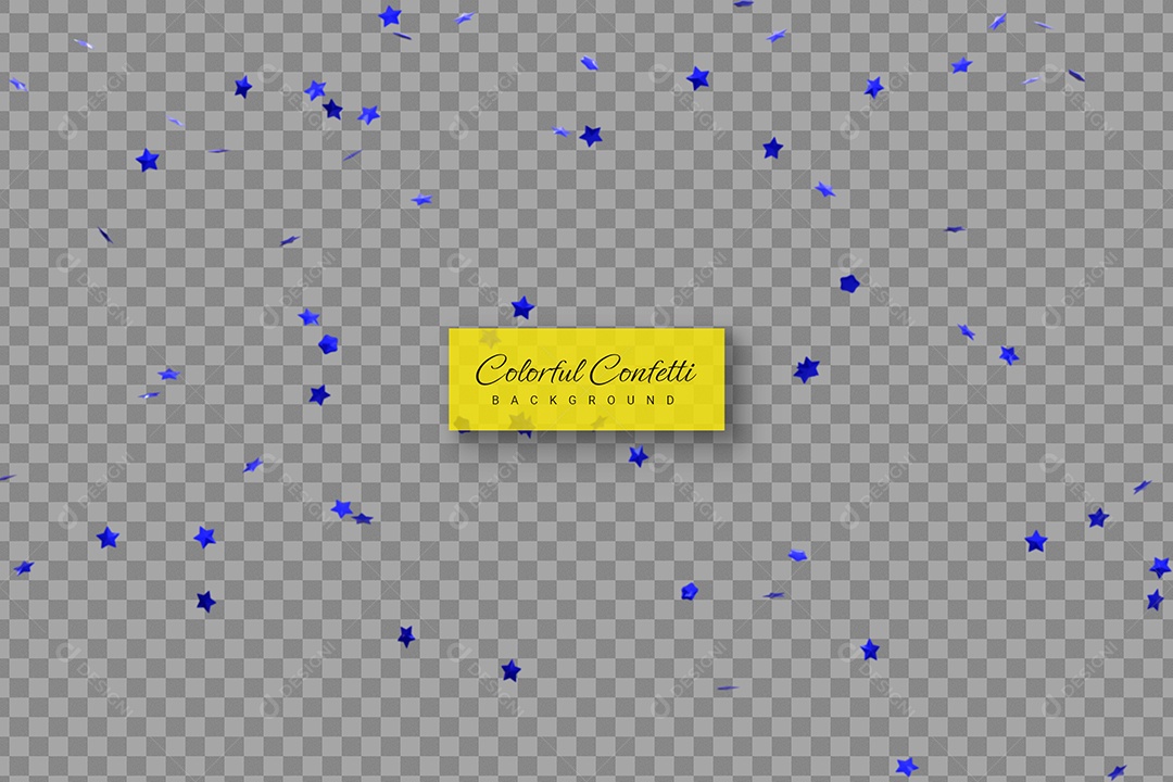 Confete de Natal Elemento 3D Azul para Composição PSD