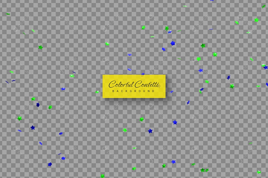 Elemento 3D Confete de Natal Colorido para Composição PSD