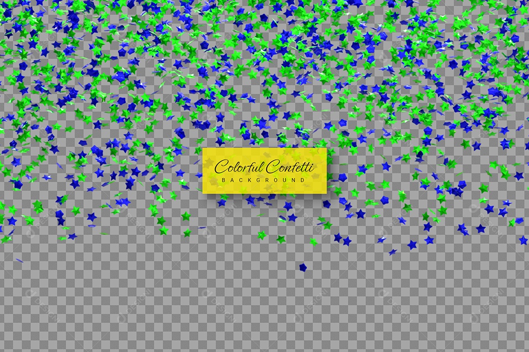Elemento 3D Confete de Natal Azul Verde para Composição PSD