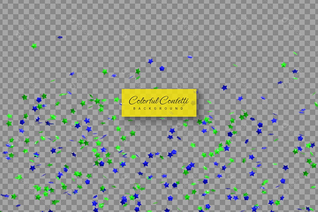 Confete Colorido de Natal Elemento 3D para Composição PSD