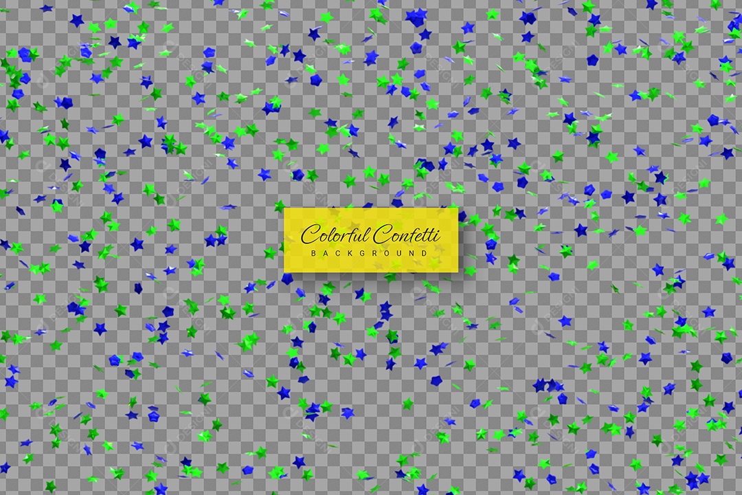 Confetes Elemento 3D Colorido para Composição PSD