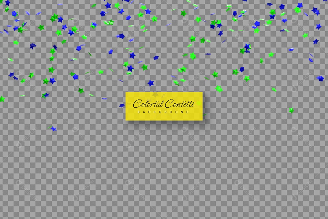 Confetes de Natal Elemento 3D Colorido para Composição PSD