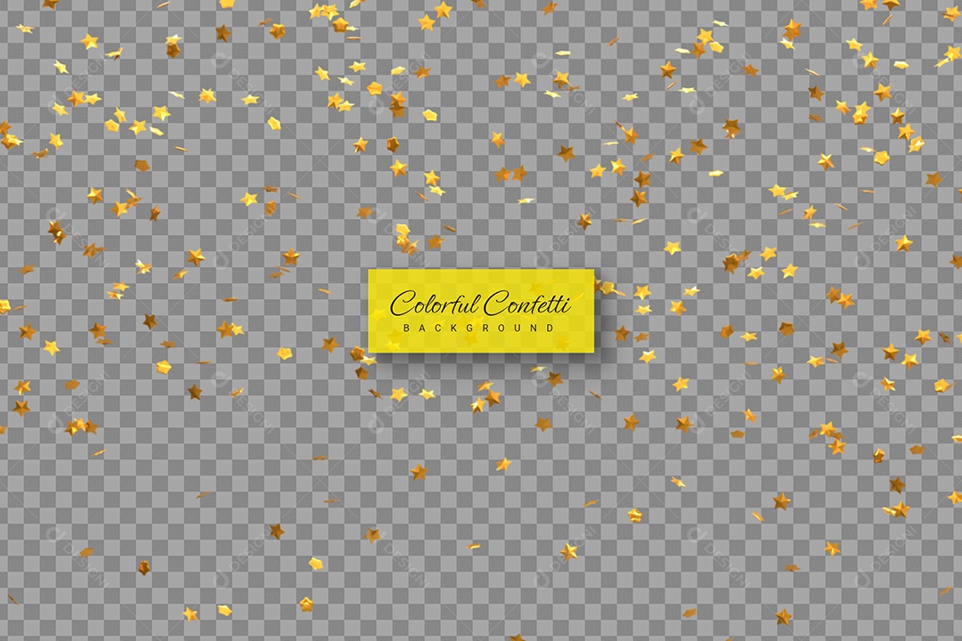 Confetes de Natal Elemento 3D Dourado para Composição PSD