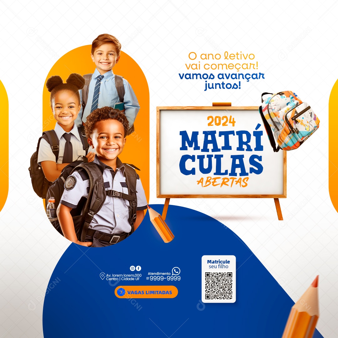 Social Media O Ano Letivo Vai Começar Matrículas Abertas PSD Editável