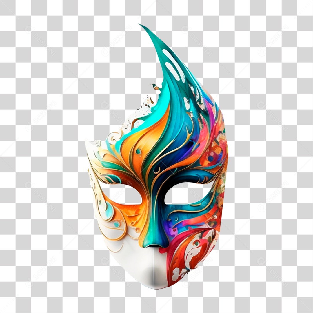 Elemento 3D Máscara de Carnaval PNG Transparente