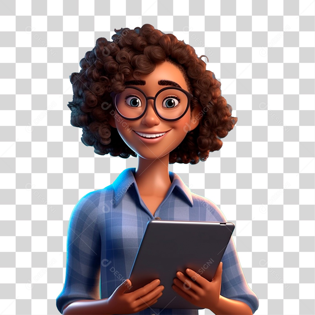 Estudante com Laptop PNG Transparente