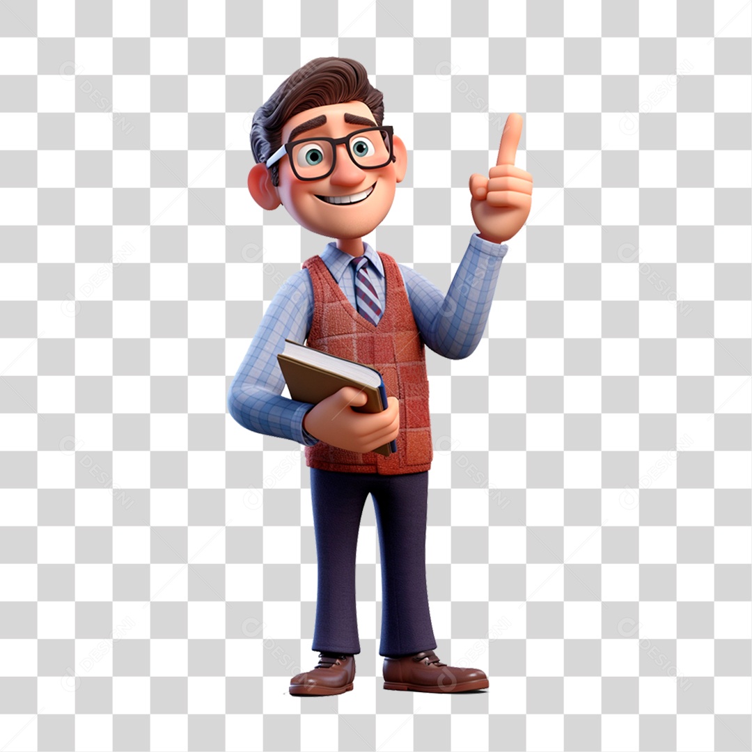 Personagem Cartoon Professor Desenhos PNG Transparente