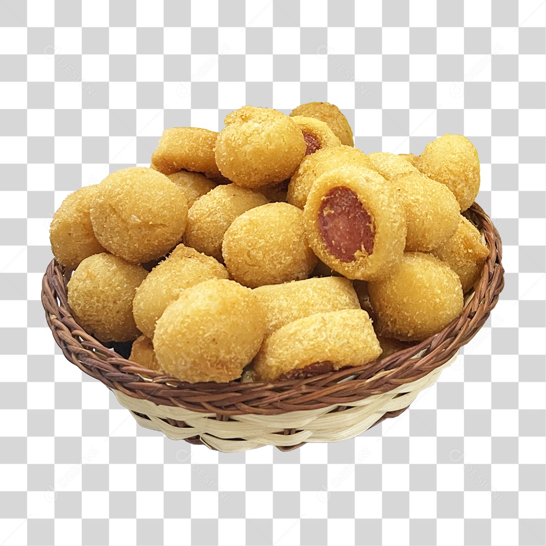 Cesta de Salgados Lanches PNG Transparente