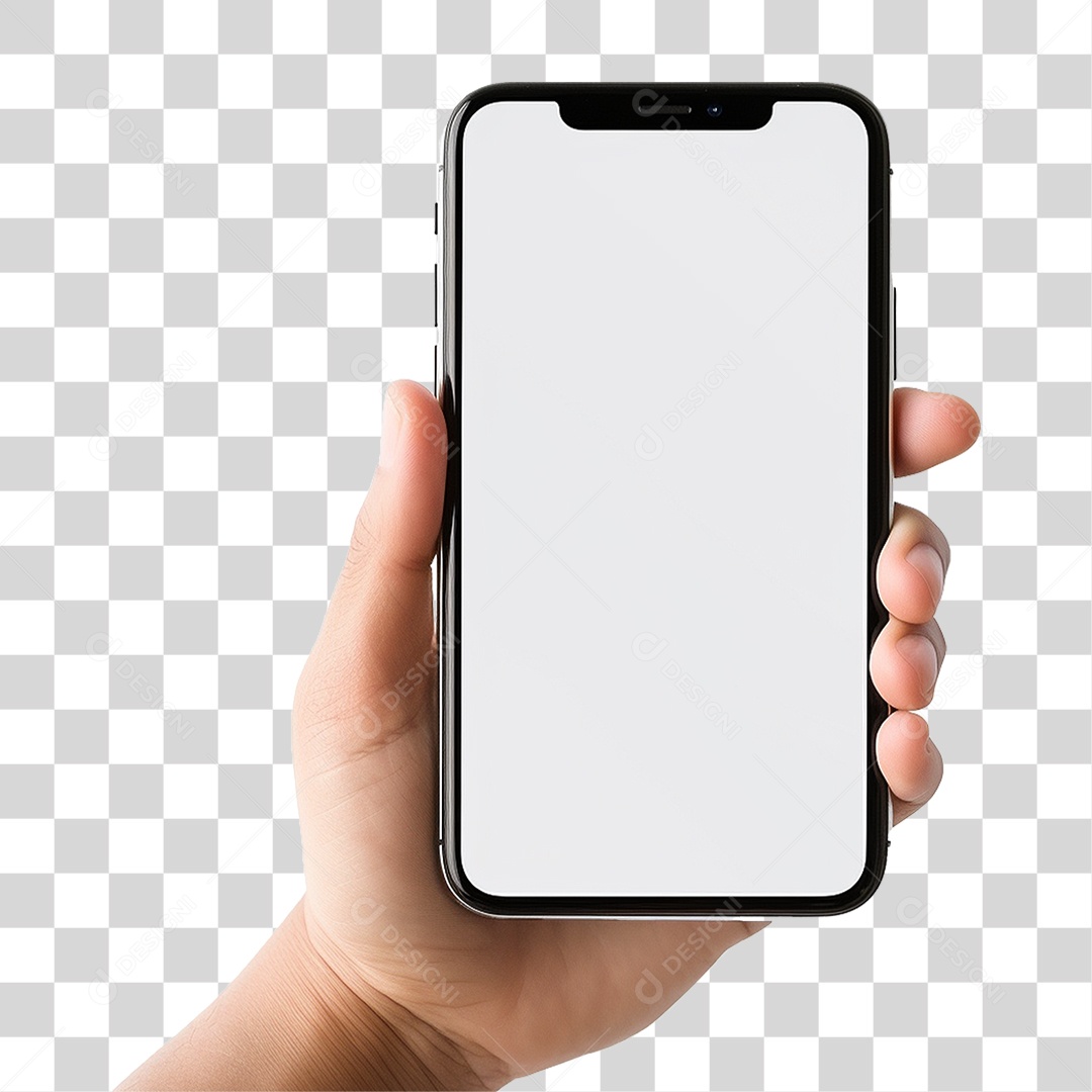 Mão Segurando um Telefone PNG Transparente