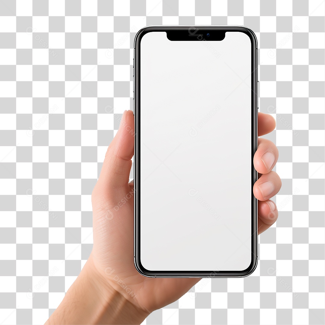 Mão Segurando um Telefone PNG Transparente