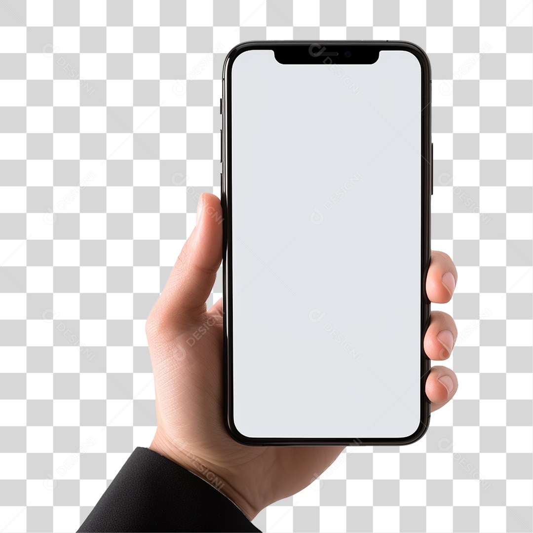 Mão Segurando um Telefone PNG Transparente