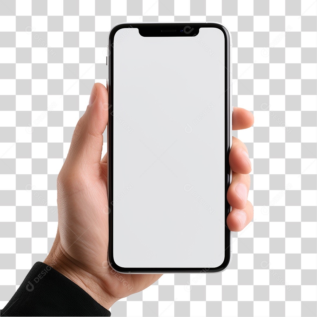 Mão Segurando um Telefone PNG Transparente