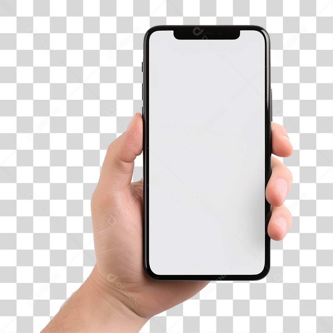 Mão Segurando um Telefone PNG Transparente