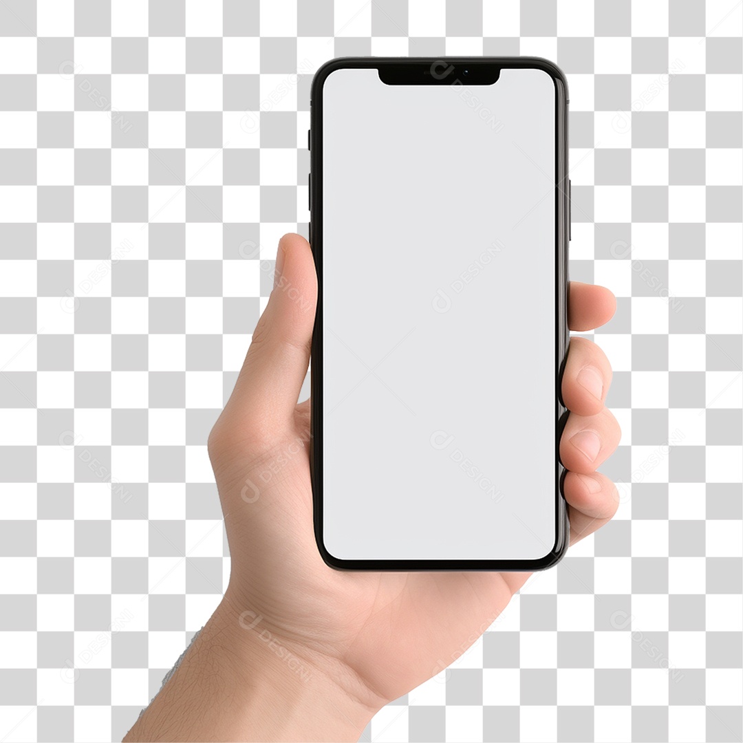 Mão Segurando um Telefone PNG Transparente