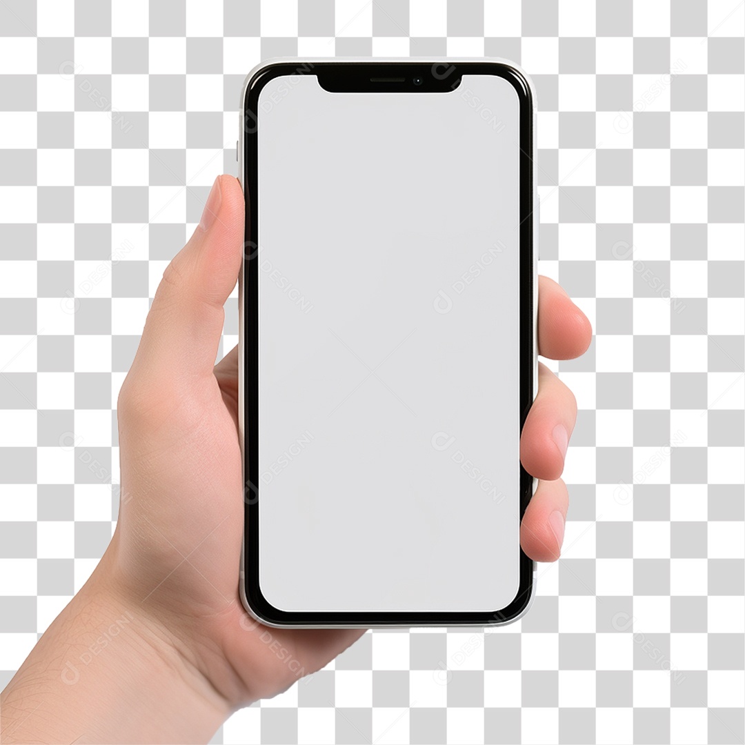 Mão Segurando um Telefone PNG Transparente