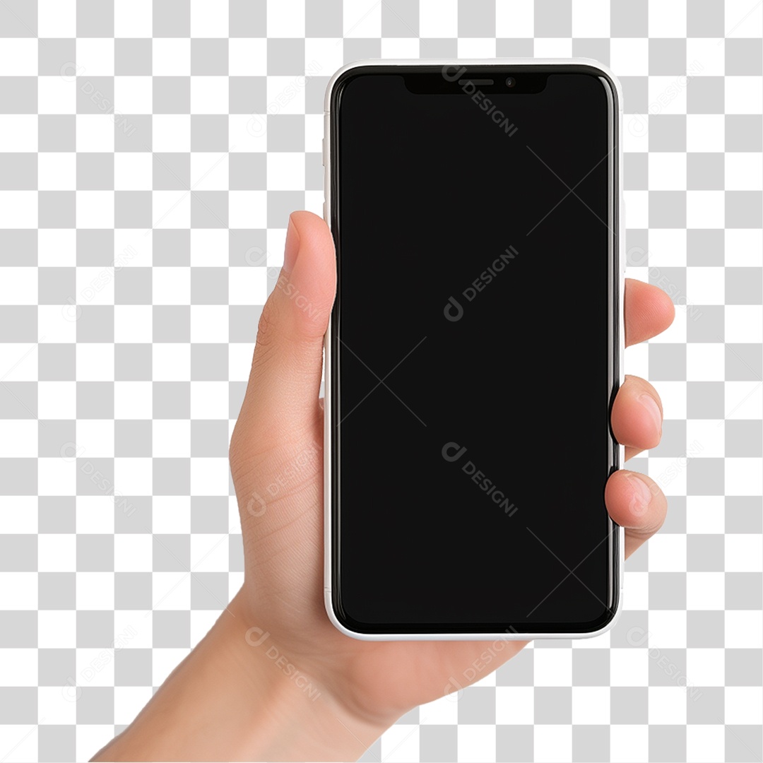 Mão Segurando um Telefone PNG Transparente