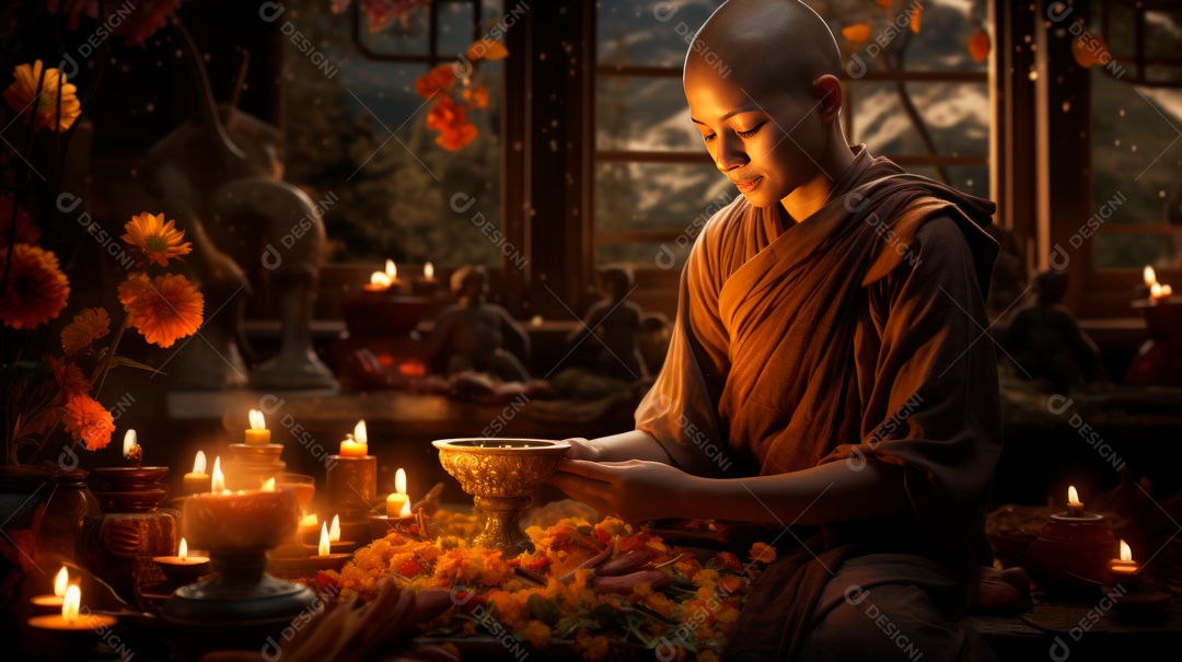 Dia da Quaresma Budista, 17 de maiio IA Generativa.