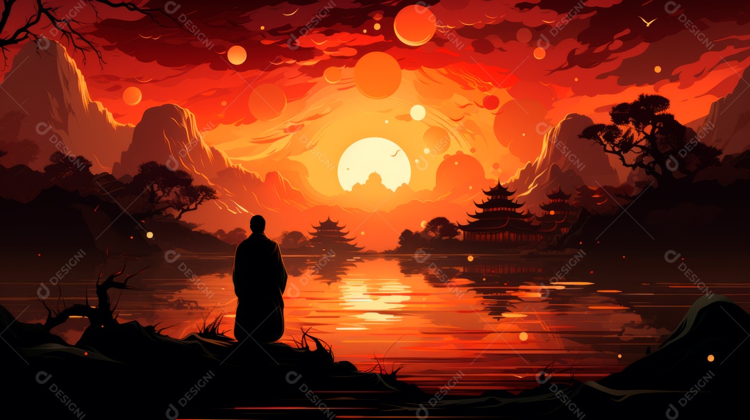 Dia da Quaresma Budista, 17 de maiio IA Generativa.